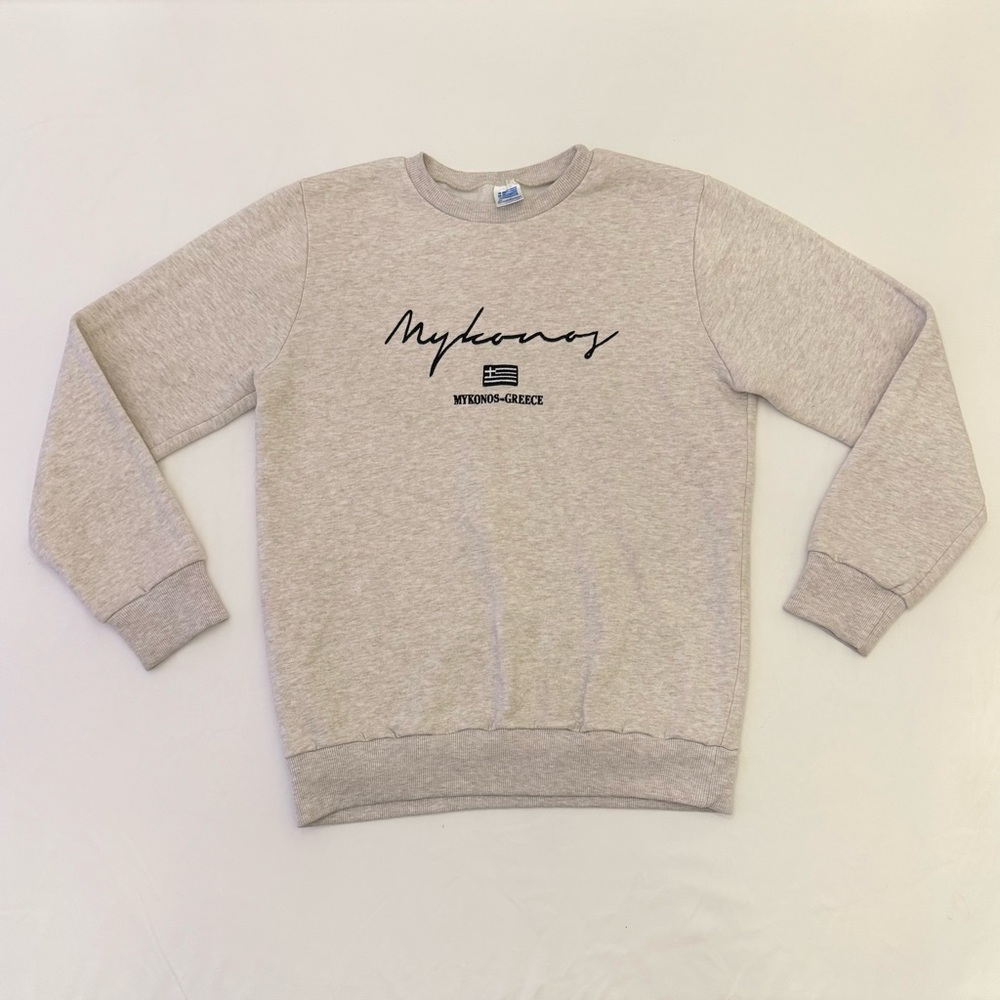 Euphoria Sz L made in Greece Mykonos Crewneck Sweater Made in Greece embroidered